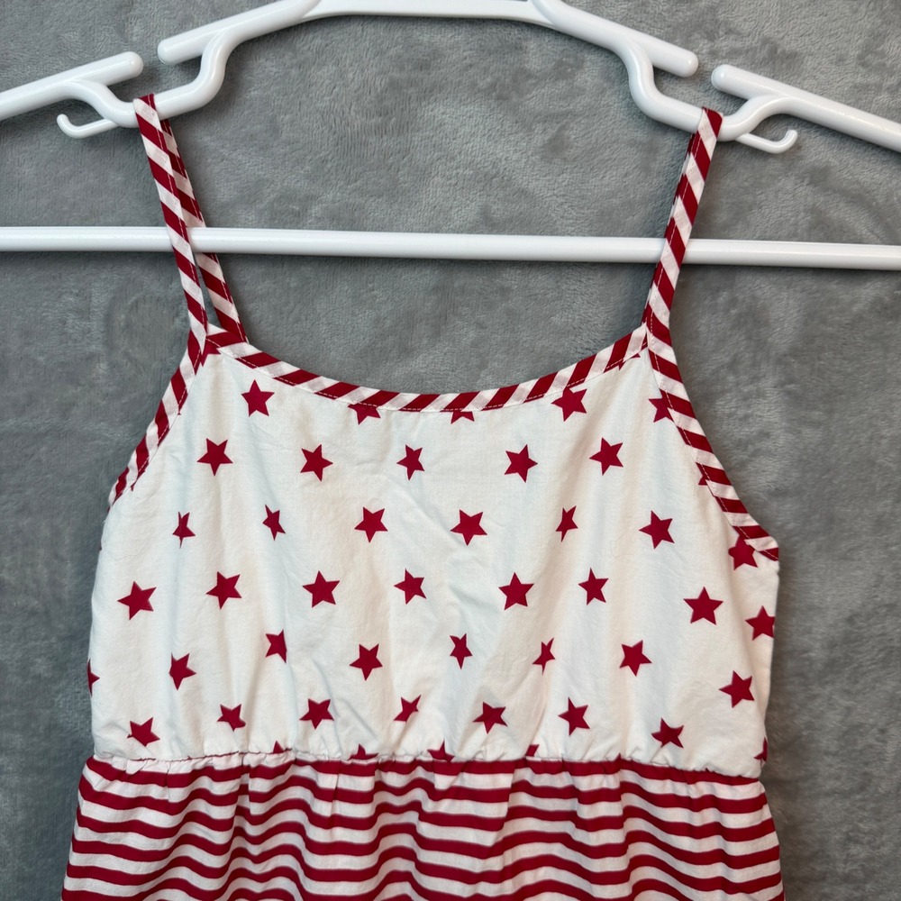 The Childrens Place Dress Girls 14 Red White Blue Stars Stripes Patriotic Summer - Picture 6 of 10